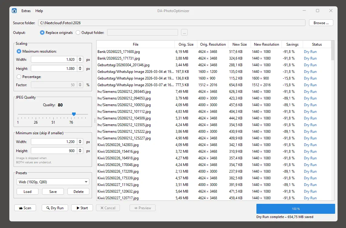 DA-PhotoOptimizer – Main window