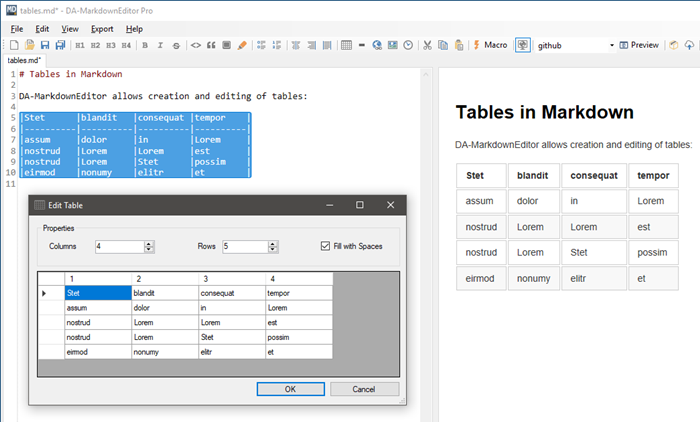 markdown table multiline