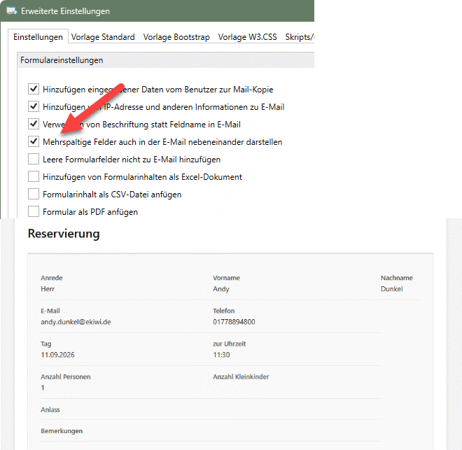 Keep form columns in emails with DA-FormMaker 4.19.0